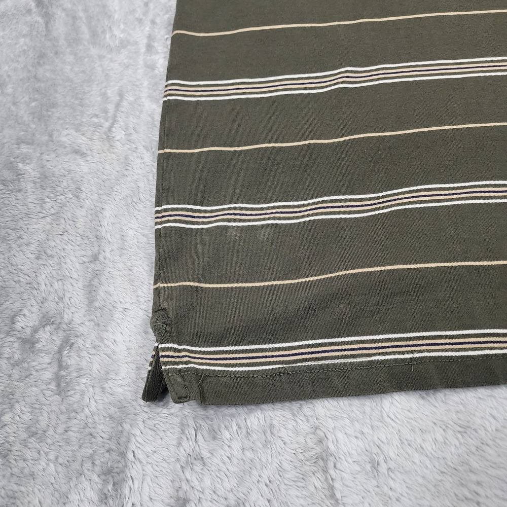 John Deere Polo Shirt Mens Medium Green Striped Embroidered Logo‎ Casual Cotton - Picture 7 of 13